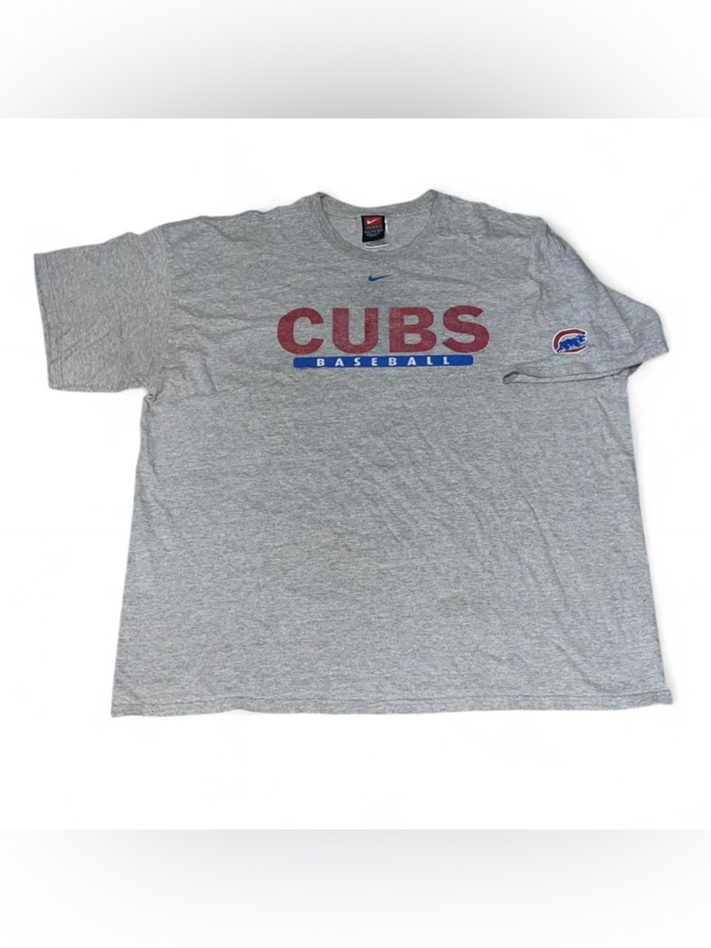 Vintage 2000s Nike Center Swoosh Chicago Cubs MLB Baseball T-Shirt Grey